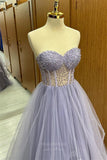 Prom Dress 2025 Lavender Tiered Beaded Strapless Prom Dresses 2024 Sheer Boned Bodice 24268-unique elegant Prom Dresses-Lavender-Custom Size-vigocouture