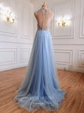 Prom Dress 2025 Light Blue Beaded Prom Dresses High Neck Formal Dresses 21287-unique elegant Prom Dresses-Light Blue-US2-vigocouture