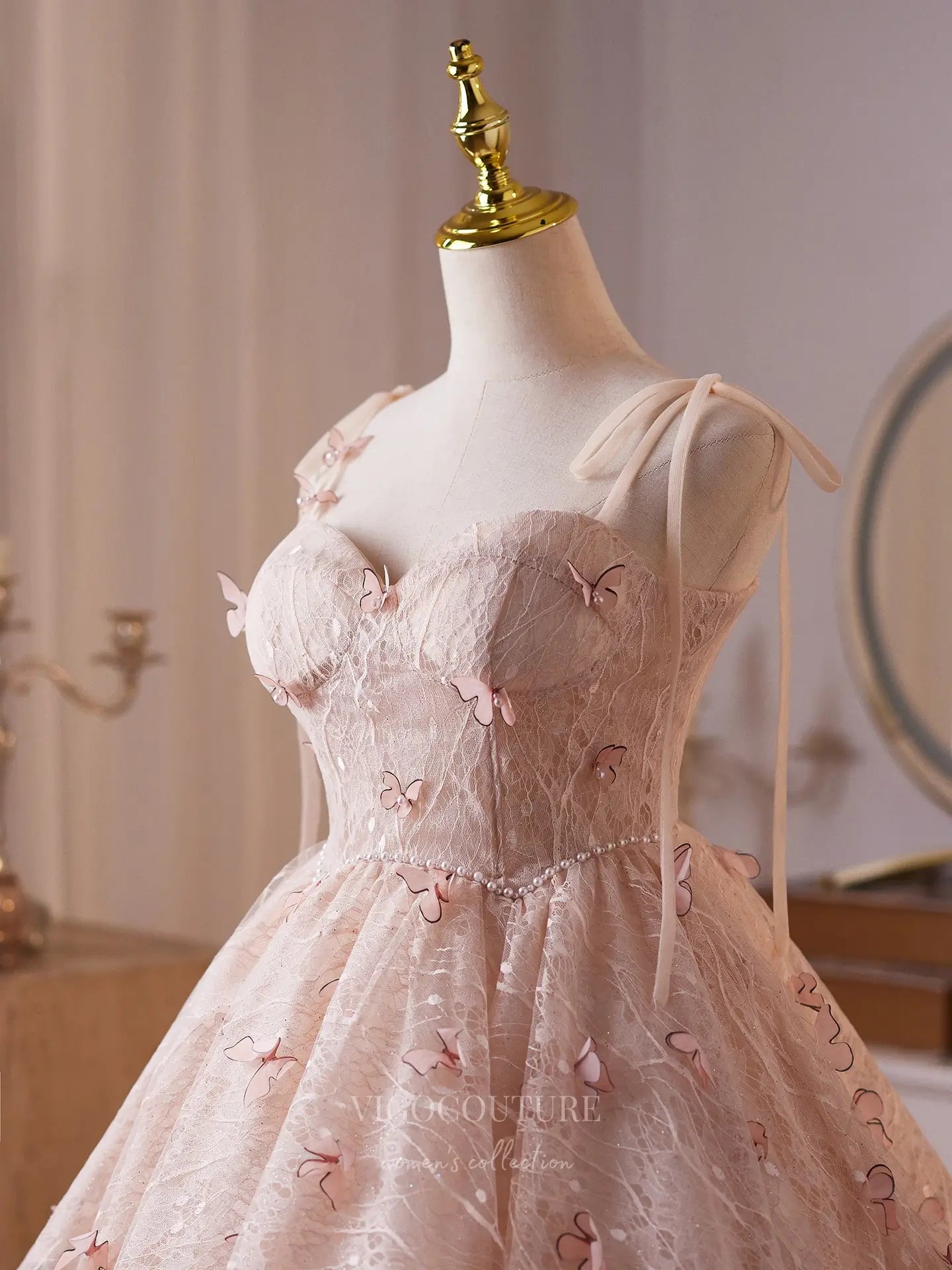 Prom Dresses 2025 to impress Light Blue Butterfly Mini Homecoming Dress with Sparkly Lace Bodice, Pearl Waistline & Lace-Up Back – 26002-vigocouture-vigocouture