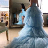 Prom Dress 2025 Light Blue High Low Tiered Chapel Train Prom Dress 20610-unique elegant Prom Dresses-Light Blue-US2-vigocouture