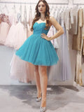 Light Blue Homecoming Dress Off the Shoulder Hoco Dress hc045