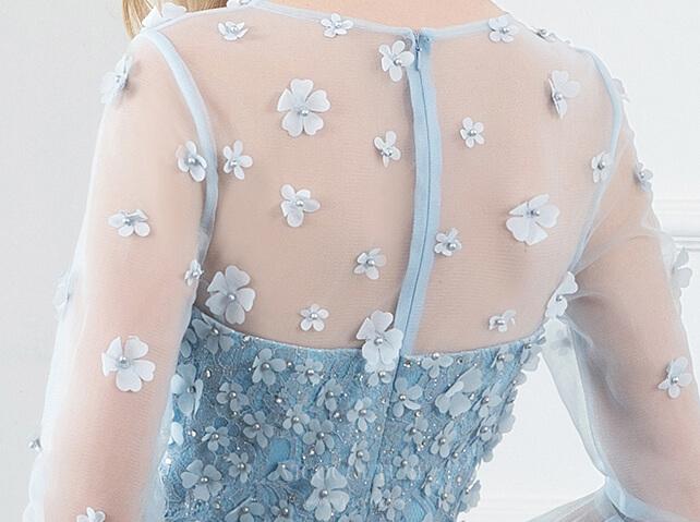 Prom Dress 2025 Light Blue Lace 3D Flower Prom Dress 20780-unique elegant Prom Dresses-Light Blue-US2-vigocouture