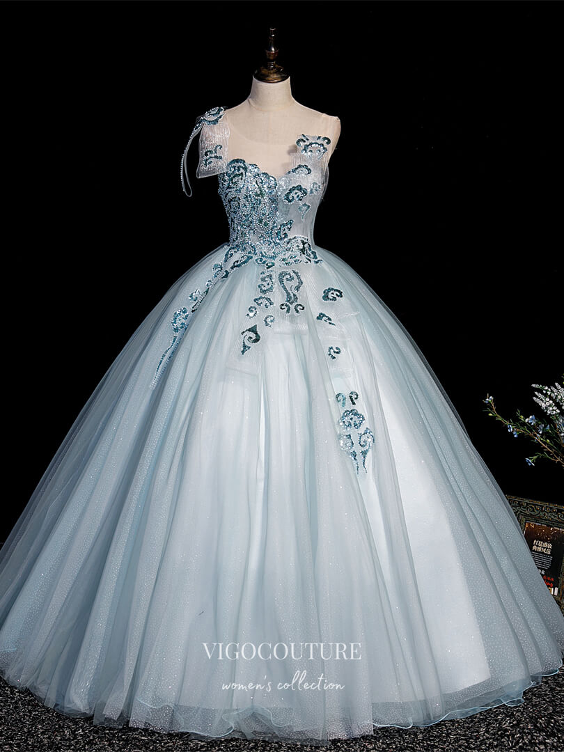light blue quince dresses Bahama Quinceaera Dress with Beaded Bodice and Bow Detail 3XL / Blue Processing time Cinderella Light Blue Quinceanera Dresses