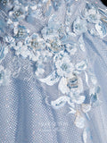 Prom Dress 2025 Light Blue Lace Applique Quinceanera Dresses Sparkly Tulle Princess Dresses 21415-unique elegant Prom Dresses-Light Blue-Custom Size-vigocouture