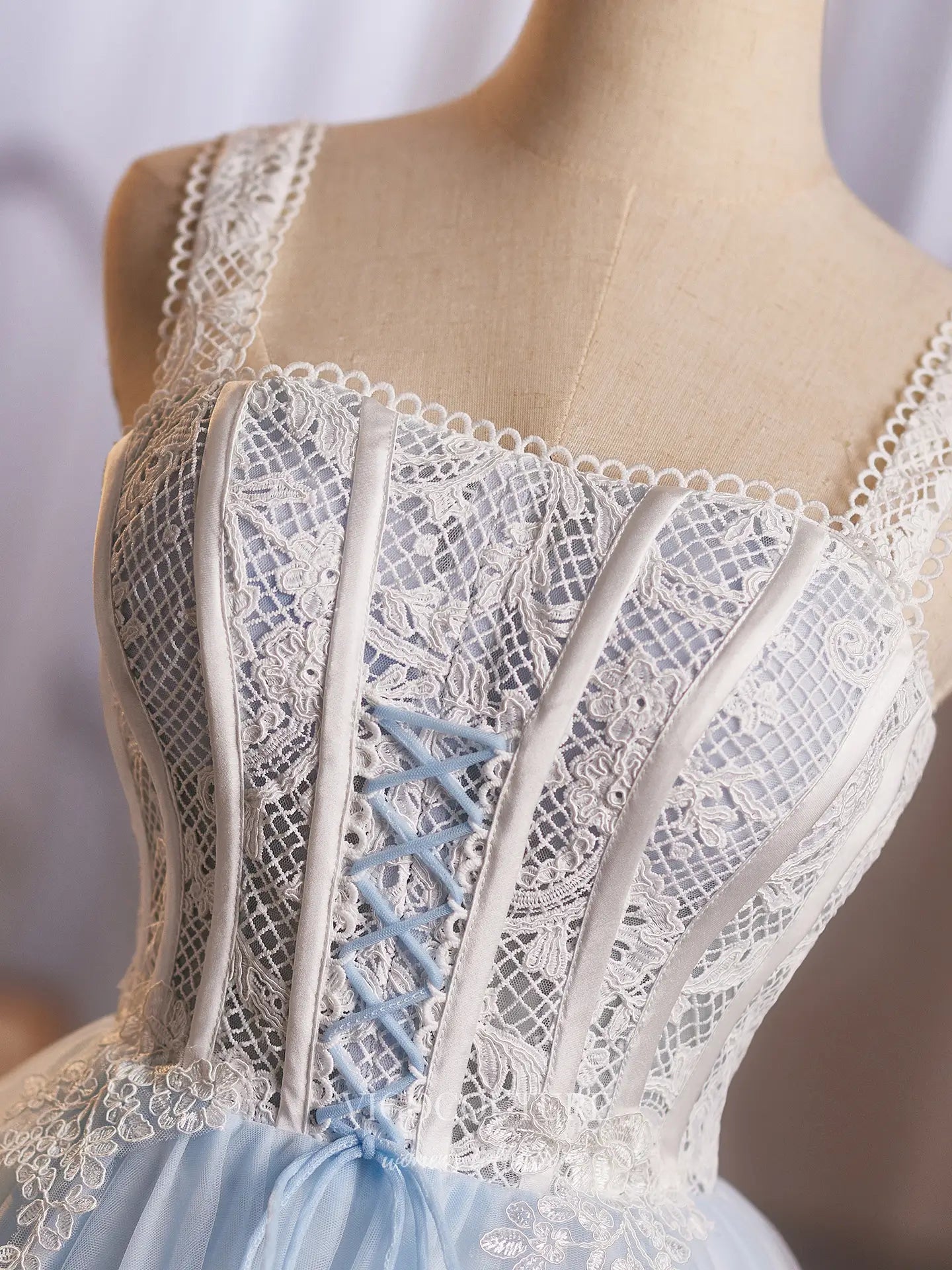 Prom Dresses 2025 to impress Light Blue Lace Corset Homecoming Dress with Bow Accents & Tulle Skirt – HC498-vigocouture-vigocouture