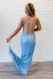 Prom Dress 2025 Light Blue Mermaid Sequin Prom Dresses Spaghetti Strap Evening Dress 21936-unique elegant Prom Dresses-Light Blue-US2-vigocouture