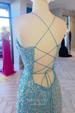 Prom Dress 2025 Light Blue Mermaid Sequin Prom Dresses with Slit Sweetheart Neck Evening Dress 21957-unique elegant Prom Dresses-Light Blue-US2-vigocouture