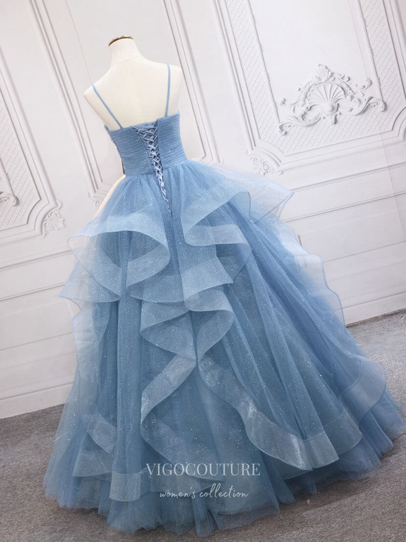 Prom Dress 2025 Light Blue Ruffle Tiered Prom Dresses Spaghetti Strap Sparkly Tulle Evening Dress 21789-unique elegant Prom Dresses-Light Blue-US2-vigocouture