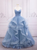 Prom Dress 2025 Light Blue Ruffle Tiered Prom Dresses Spaghetti Strap Sparkly Tulle Evening Dress 21789-unique elegant Prom Dresses-Light Blue-US2-vigocouture