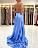 Prom Dress 2025 Light Blue Satin Prom Dresses with Slit Spaghetti Strap Evening Dress 21990-unique elegant Prom Dresses-Light Blue-US2-vigocouture