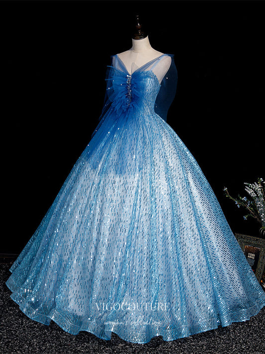 Prom Dress 2025 Light Blue Sequin Quinceanera Dresses Sparkly Tulle Princess Dresses 21414-unique elegant Prom Dresses-Light Blue-Custom Size-vigocouture