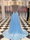 Prom Dress 2025 Light Blue Shiny Satin Mermaid Prom Dress 20628-unique elegant Prom Dresses-Light Blue-US2-vigocouture