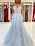 Prom Dress 2025 Light Blue Spaghetti Strap Prom Dresses V-Neck Formal Dresses 21533-unique elegant Prom Dresses-Light Blue-US2-vigocouture