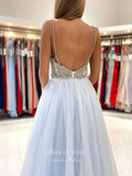 Prom Dress 2025 Light Blue Spaghetti Strap Prom Dresses V-Neck Formal Dresses 21533-unique elegant Prom Dresses-Light Blue-US2-vigocouture