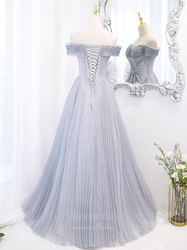 Prom Dress 2025 Light Blue Sparkly Lace Off the Shoulder Prom Dress 20899-unique elegant Prom Dresses-Light Blue-Custom Size-vigocouture