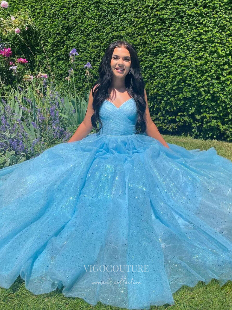 Prom Dress 2025 Light Blue Sparkly Lace Prom Dresses Spaghetti Strap Formal Gown 21833-unique elegant Prom Dresses-Light Blue-US2-vigocouture