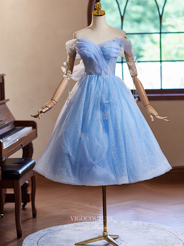 Light Blue Sparkly Tulle Homecoming Dress Off the Shoulder Graduation Dress hc339 Light Blue / 16W Light Blue Sparkly Tulle Homecoming Dress Off the Shoulder Graduation Dress hc339 Light Blue / 16W