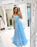 Prom Dress 2025 Light Blue Strapless Prom Dresses Feather Evening Dress 21800-unique elegant Prom Dresses-Light Blue-US2-vigocouture