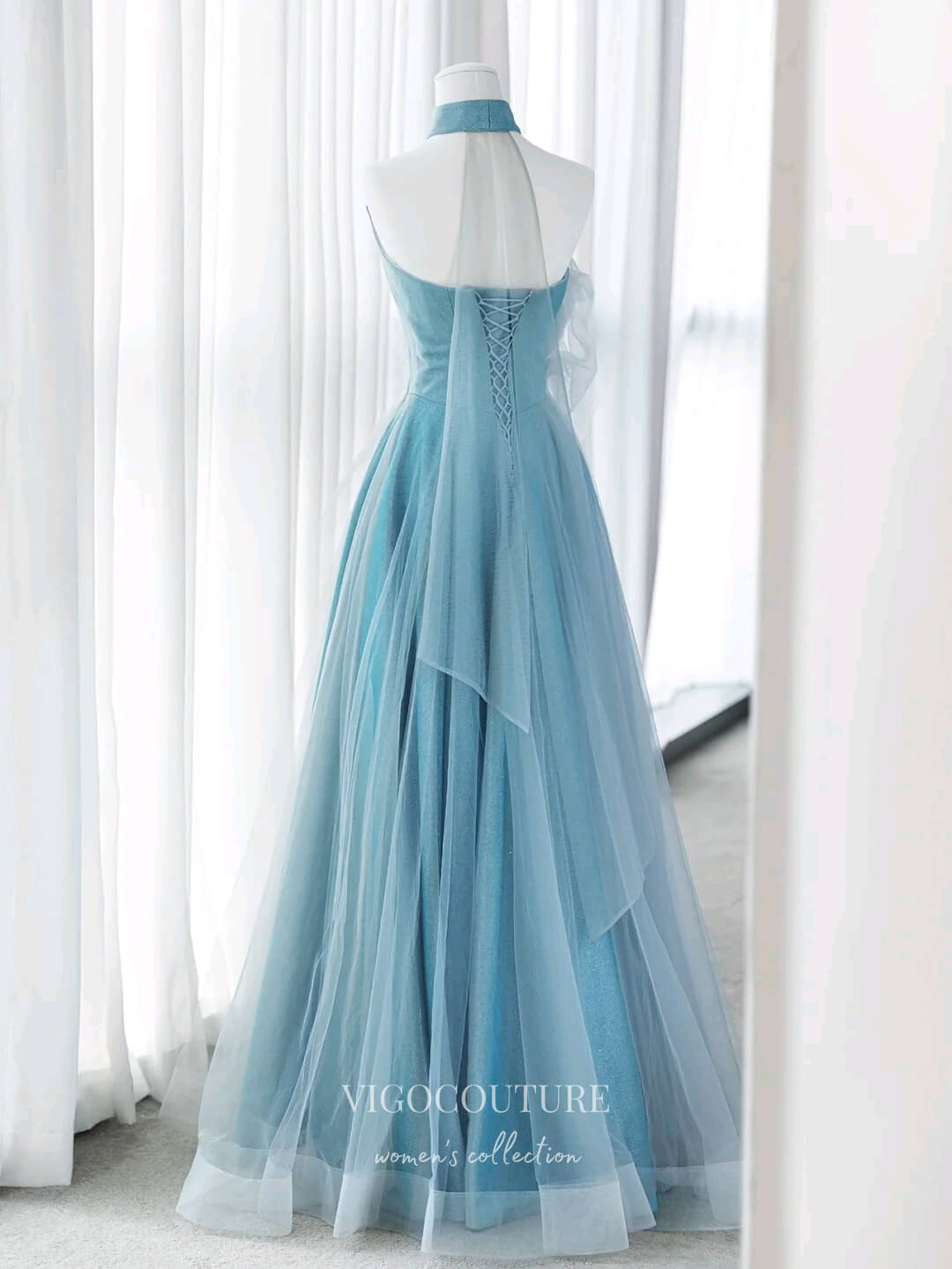 Prom Dress 2025 Light Blue Sweetheart Neck Prom Dresses Sparkly Tulle Formal Gown 22062-unique elegant Prom Dresses-Light Blue-US2-vigocouture