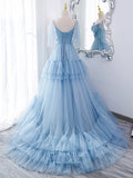 Prom Dress 2025 Light Blue Tiered Prom Dress 2022 Spaghetti Strap Party Dress 21504-unique elegant Prom Dresses-Light Blue-US2-vigocouture