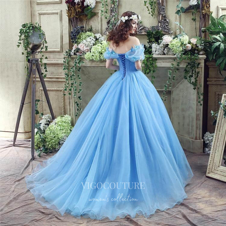 Prom Dress 2025 Light Blue Tulle Prom Dresses Off the Shoulder Butterfly Formal Gown 21815-unique elegant Prom Dresses-Light Blue-US2-vigocouture