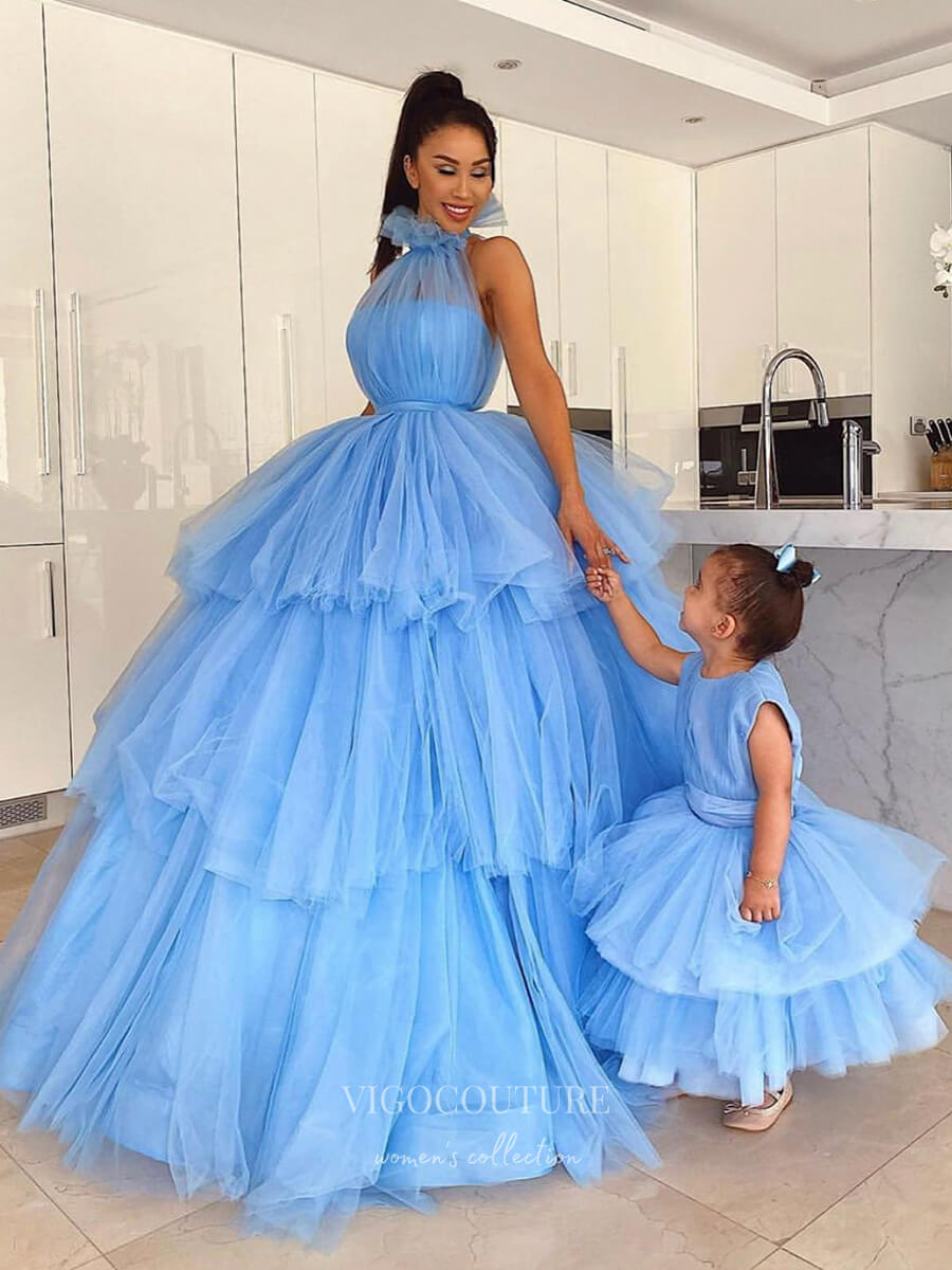 Prom Dress 2025 Light Blue Tulle Prom Dresses Ruffled Formal Gown 21813-unique elegant Prom Dresses-Light Blue-US2-vigocouture