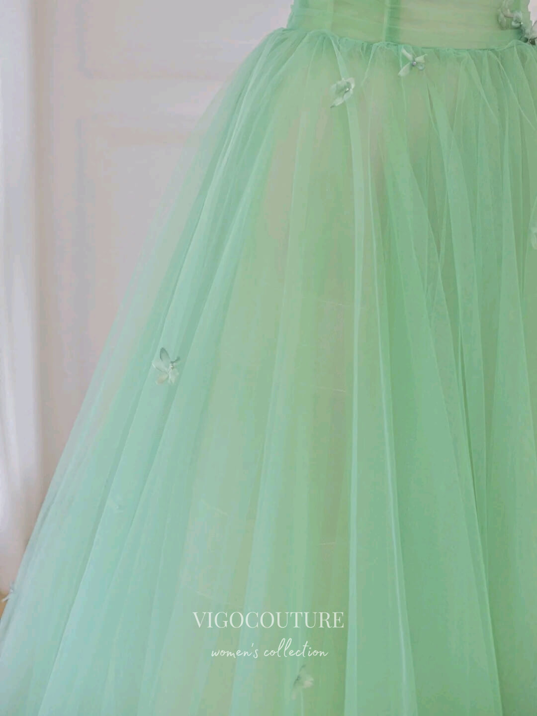 Prom Dress 2025 Light Green Bow-Tie Prom Dresses Tea-Length Formal Dresses 21157-unique elegant Prom Dresses-Light Green-Custom Size-vigocouture