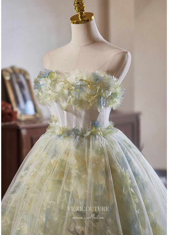 Short Prom Dresses 2025 Light Green Floral Homecoming Dress Strapless Graduation Dress hc328-Prom Dresses-vigocouture-vigocouture