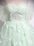 Prom Dresses 2025 to impress Light Green Sparkly Tulle Prom Dresses with Butterfly, Off the Shoulder, Quinceanera Dresses BG035-vigocouture-vigocouture