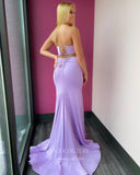 Prom Dress 2025 Lilac Mermaid Satin Prom Dresses Strapless Evening Dress 21949-unique elegant Prom Dresses-Lilac-US2-vigocouture