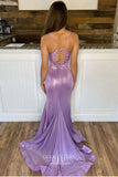 Prom Dress 2025 Lilac Sparkly Satin Prom Dresses Spaghetti Strap Mermaid Formal Dress 21909-unique elegant Prom Dresses-Lilac-US2-vigocouture