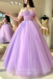 Prom Dress 2025 Lilac Sparkly Tulle Prom Dress with Off-the-Shoulder Design 22294-unique elegant Prom Dresses-Lilac-Custom Size-vigocouture