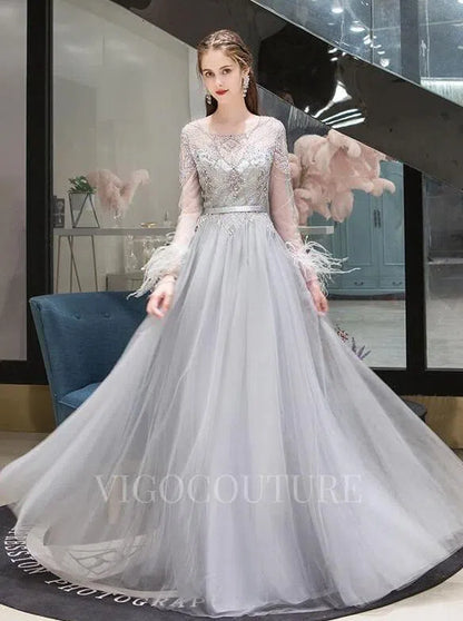 prom dresses 2009 Light Green Mermaid Beaded Puff Sleeve Evening Dress Viniodress Long sleeve Fabric Prom 2009 dress choices and