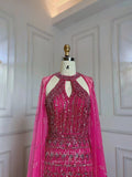 Prom Dress 2025 Magenta Beaded Prom Dresses Cape Sleeve 1920s Pageant Dress 22121-unique elegant Prom Dresses-Magenta-US2-vigocouture