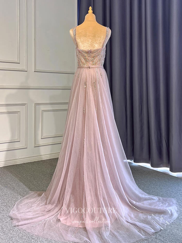 Prom Dress 2025 Mauve Beaded Prom Dresses with Slit Gold Overskirt Sheath Formal Dresses 22073-unique elegant Prom Dresses-Mauve-US2-vigocouture