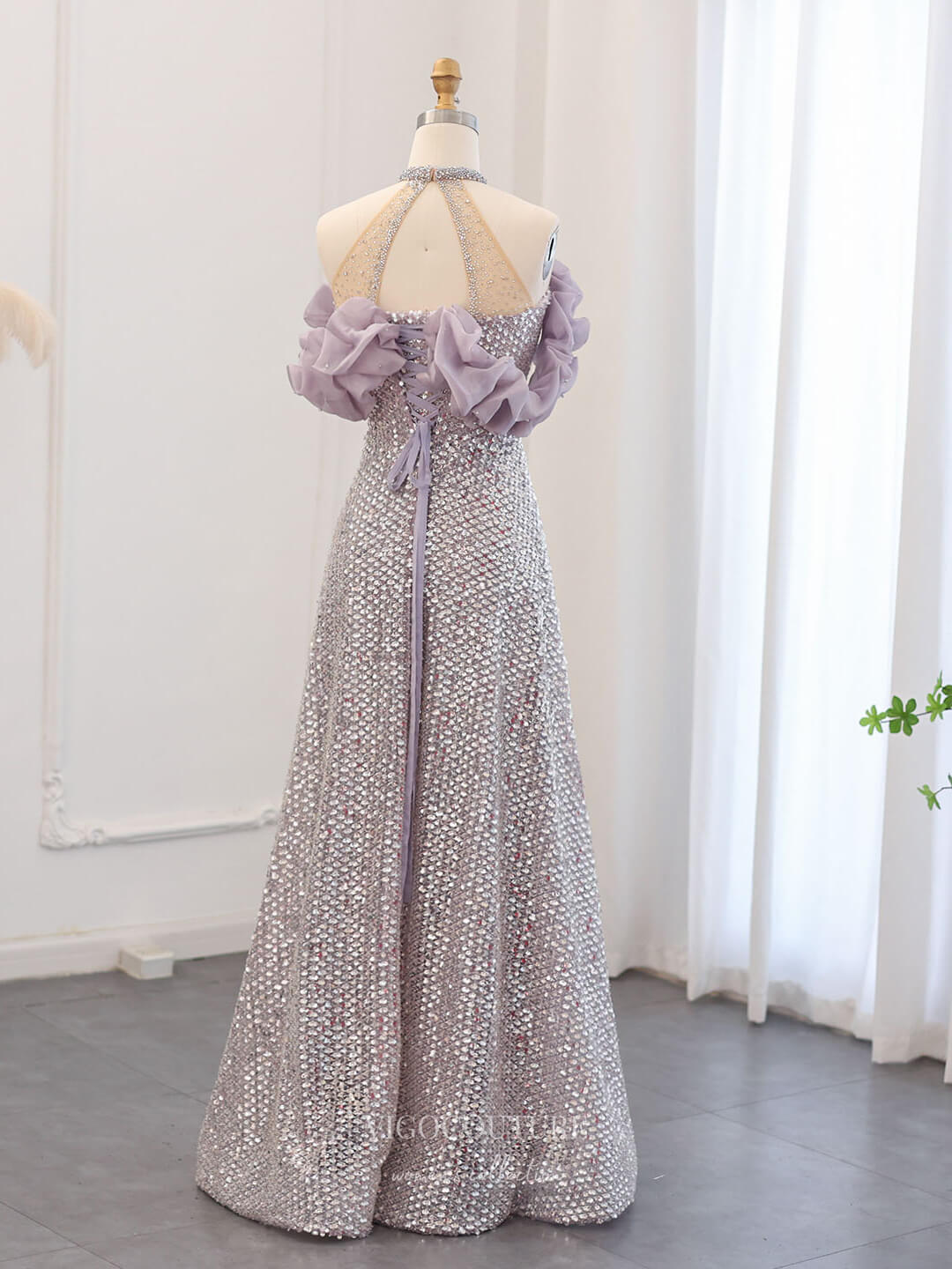 Prom Dress 2025 Mauve Beaded Ruffled Prom Dresses Halter Neck Pageant Dress 24438-unique elegant Prom Dresses-Mauve-US2-vigocouture