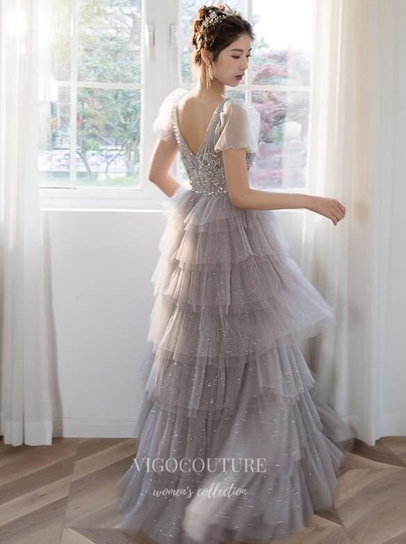 Prom Dress 2025 Mauve Beaded Tiered Prom Dress 20236-unique elegant Prom Dresses-Mauve-US2-vigocouture