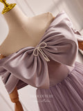 Prom Dress 2025 Mauve Bow-Tie Off the Shoulder Prom Dresses Shimmering Tulle Formal Gown 24398-unique elegant Prom Dresses-Mauve-Custom Size-vigocouture