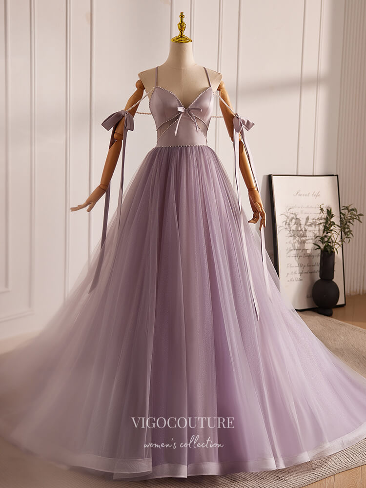 Prom Dress 2025 Mauve Pearl String Shimmering Tulle Prom Dresses Spaghetti Strap 24396-unique elegant Prom Dresses-Mauve-Custom Size-vigocouture