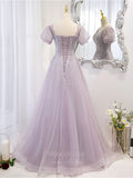 Prom Dress 2025 Mauve Sequin Beaded Tulle Puffed Sleeve Prom Dress 20880-unique elegant Prom Dresses-Mauve-Custom Size-vigocouture