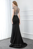 Prom Dress 2025 Mermaid Beaded High Neck Cap Sleeve Prom Dress 20749-unique elegant Prom Dresses-Grey-US2-vigocouture