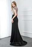 Prom Dress 2025 Mermaid Beaded High Neck Cap Sleeve Prom Dress 20749-unique elegant Prom Dresses-Grey-US2-vigocouture