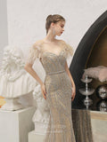 Prom Dress 2025 Mermaid Beaded Prom Dress 20234-unique elegant Prom Dresses-Khaki-US2-vigocouture