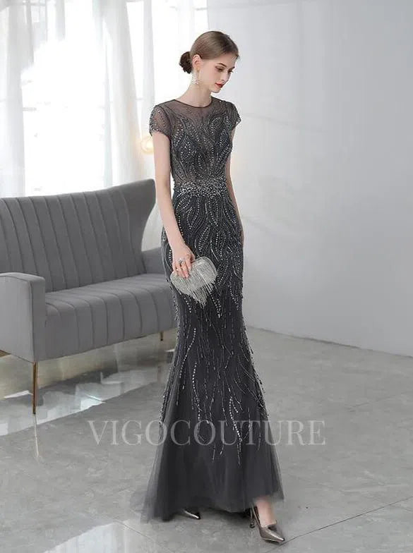 Prom Dress 2025 Mermaid Beaded Prom Dresses 20118-unique elegant Prom Dresses-Black-US2-vigocouture