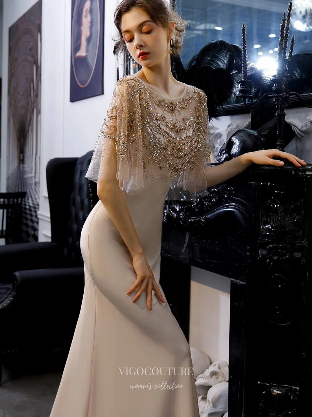 Mermaid Formal Dresses Beaded Evening Dresses Blue / US12 Mermaid Formal Dresses Beaded Evening Dresses Blue / US12