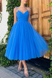 Short Prom Dresses 2025 Midi Length Hoco Dresses Spaghetti Strap Homecoming Dresses hc225-Prom Dresses-vigocouture-Blue-US0-vigocouture