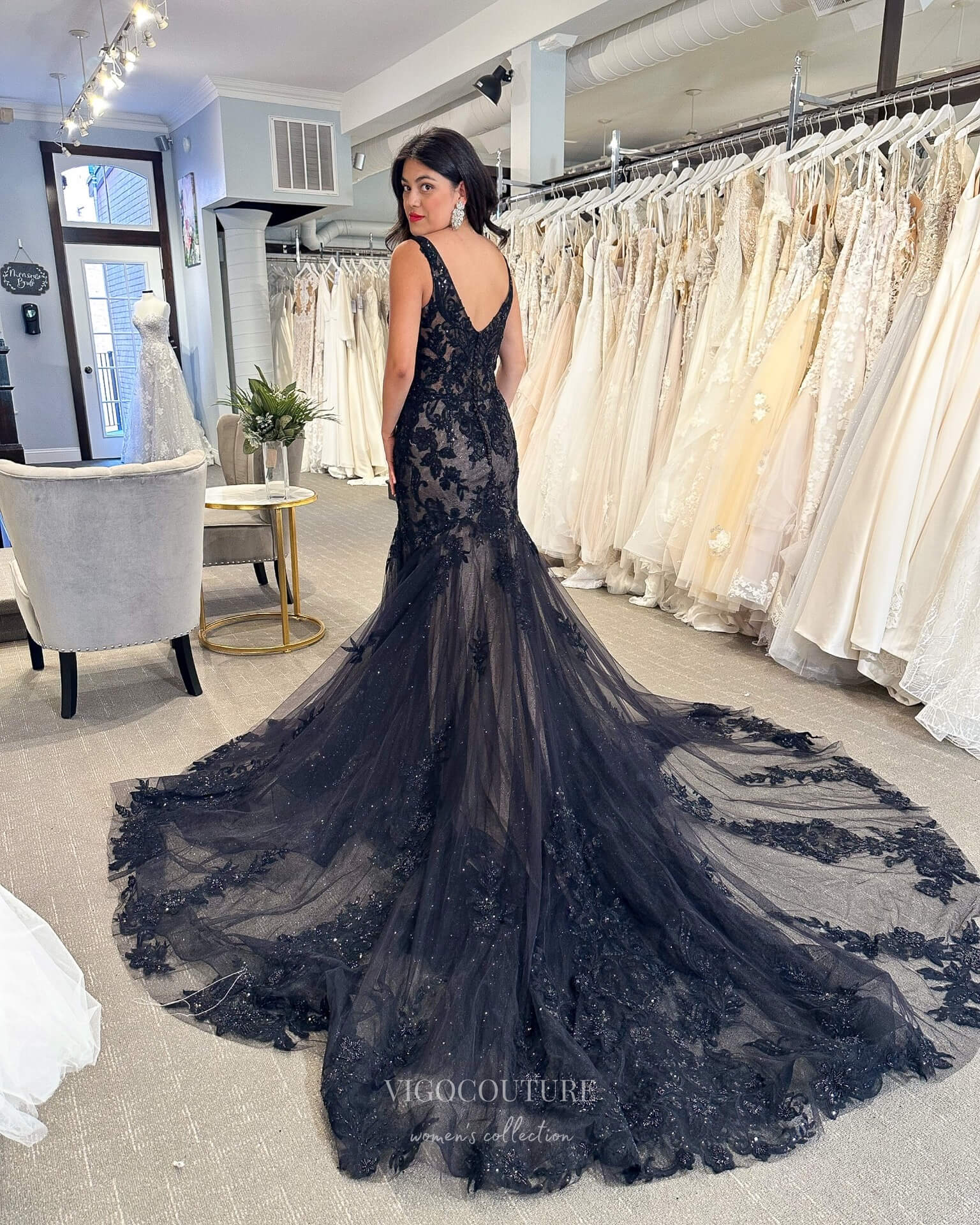 Navy Blue Beaded Lace Applique Prom Dresses Mermaid V-Neck Evening Dress 24038 Navy Blue / 18w Navy Blue Beaded Lace Applique Prom Dresses Mermaid V-Neck Evening Dress 24038 Navy Blue / 18w