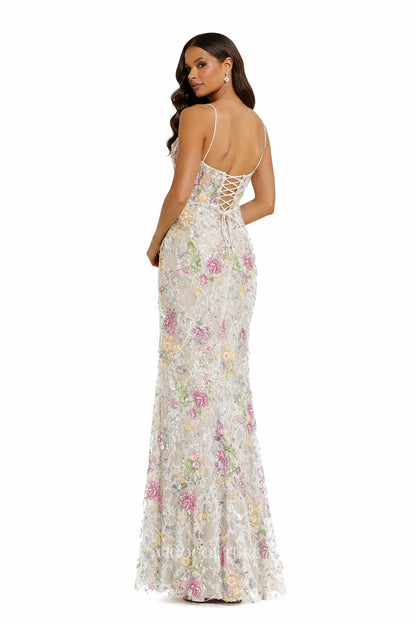 Prom Dresses 2025 to impress Nude Floral Mermaid Evening Dress with Sweetheart Neck & Spaghetti Straps - VG008-vigocouture-vigocouture