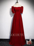 Prom Dress 2025 Off the Shoulder Red Velvet Prom Dress 2022-unique elegant Prom Dresses-Red-US2-vigocouture