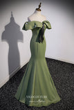 Prom Dress 2025 Olive Green Satin Formal Dress Mermaid Off the Shoulder Prom Dresses 21642-unique elegant Prom Dresses-Green-US2-vigocouture